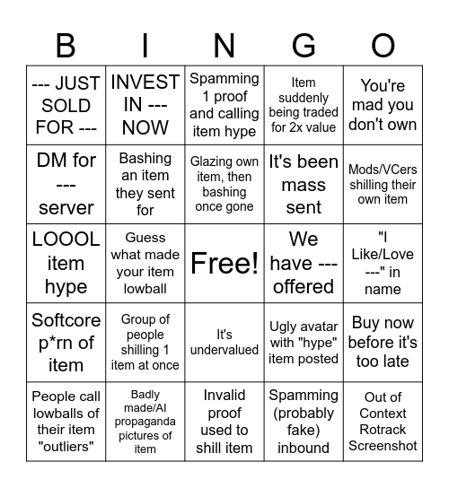 Rolimon Shark Bingo Card