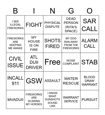 4th of July Bingo Card