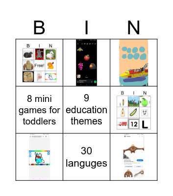Mini games Bingo Card