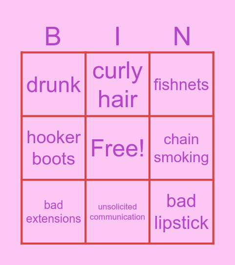 lot lizard bingo Card