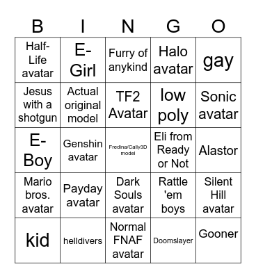 VRChat Bingo Card