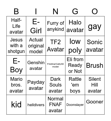 VRChat Bingo Card