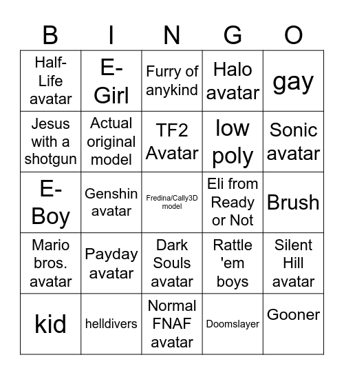 VRChat Bingo Card