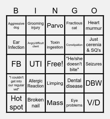 Saturday Bingo Card