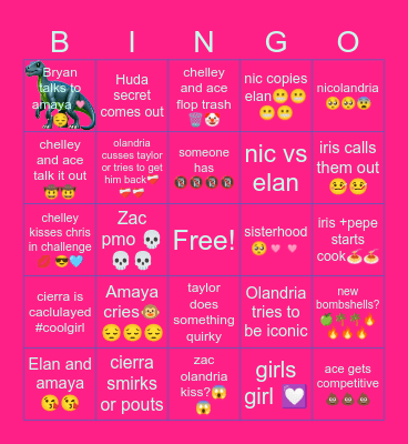 LOVE ISLAND Bingo Card