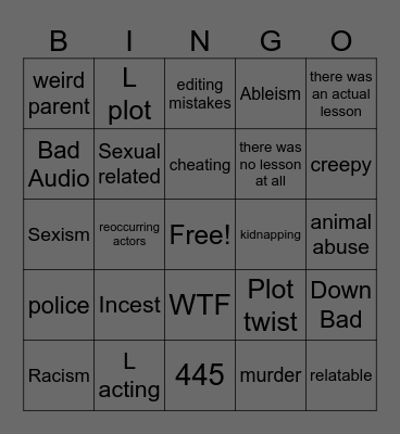 Tomorrow's Teachings Bingo Card
