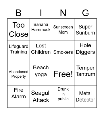 Ogunquit Beach Bingo Card