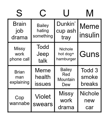 Picnic Bingo Card
