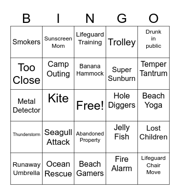 Ogunquit Beach Bingo Card