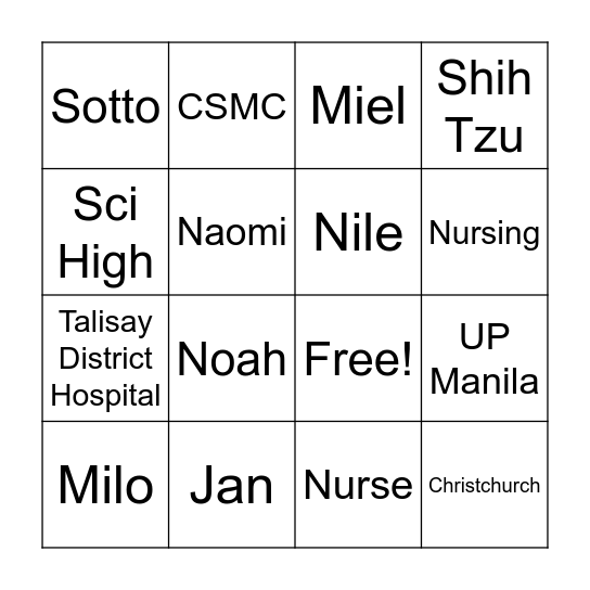 Bon Voyage, Mariel! Bingo Card