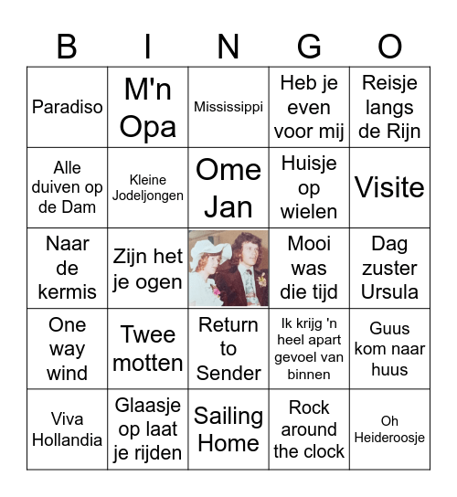 Muziekbingo Luuk en Lia Bingo Card