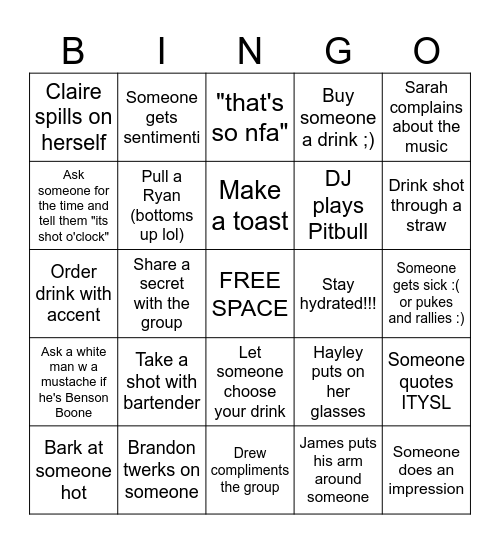 BAR CRAWL (ktown edition) Bingo Card
