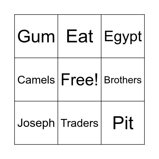 Genesis 37:25-28 Bingo Card
