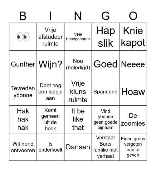 Ybonne Bingo Card