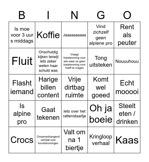 LNA Bingo Card