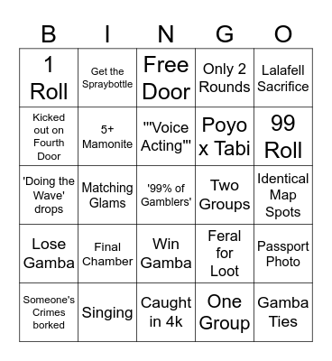 MnL Map Bingo! Bingo Card