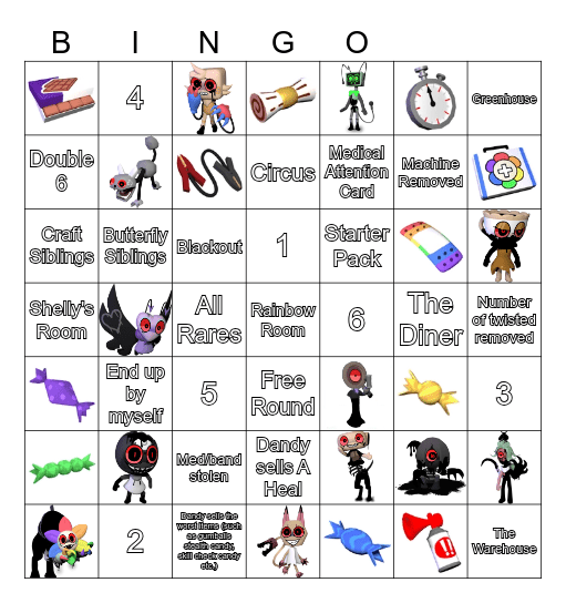 Dandys World Bingo Card