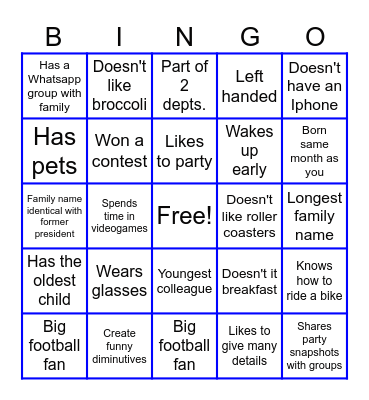 B2 English Class Bingo Card