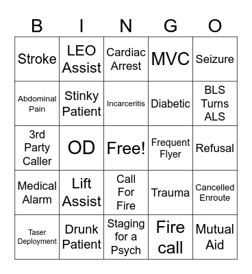 EMS WEEK BINGO Card