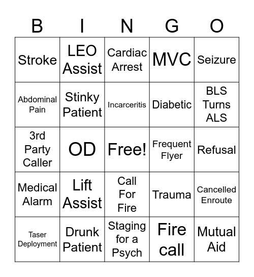 EMS WEEK BINGO Card