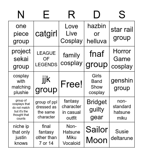 AX 2025 Bingo Card