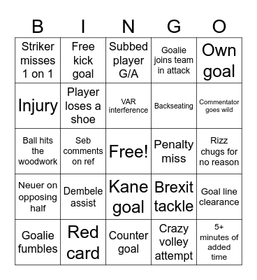 Football Bingo Card