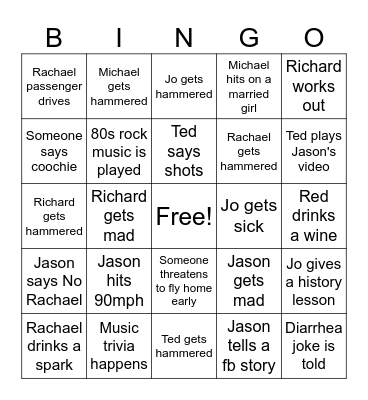 Divoc Trip 2026 Bingo Card