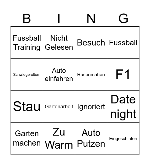 Jens Bingo Card