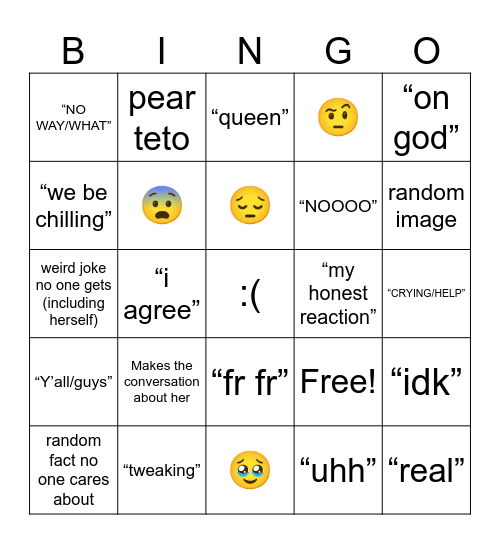 Germ bingo Card