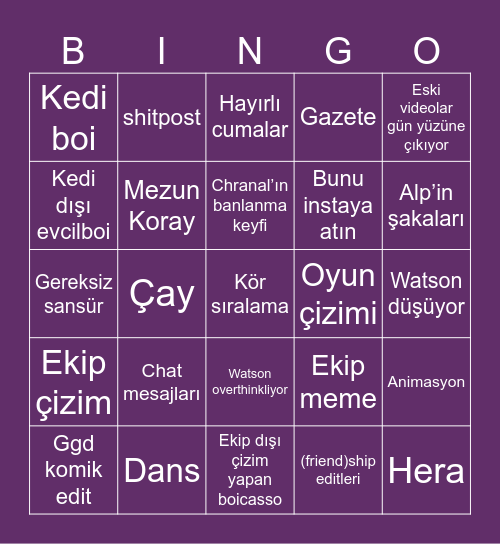 Reddit Check Bingo Card