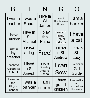 Get To Know You Bingo Card