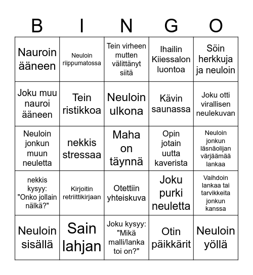 Kiiessalon retriittibingo 2025 Bingo Card