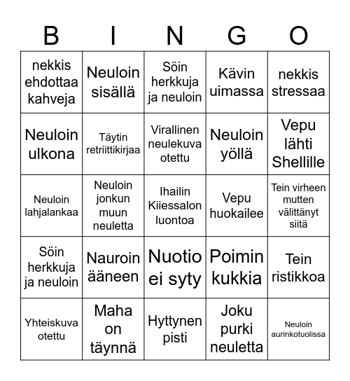 Kiiessalon retriittibingo 2025 Bingo Card