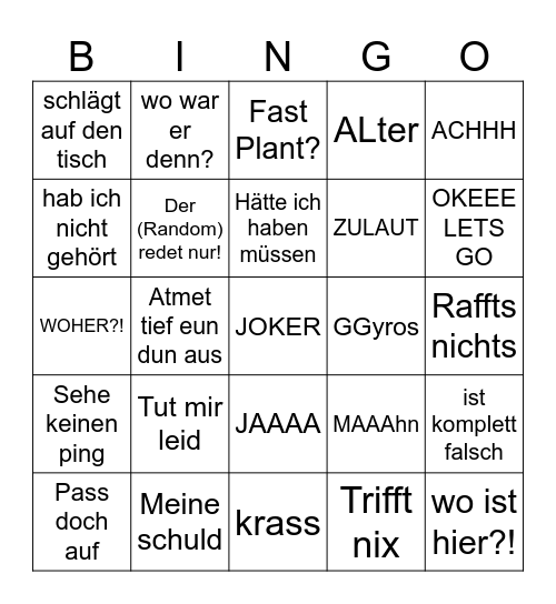 Jens Spielt Bingo Card