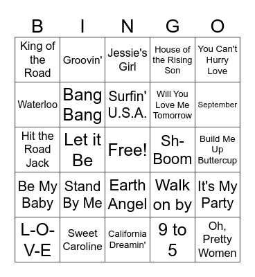 Musical Bingo! Bingo Card