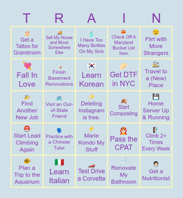 2025: Find Your Way Bingo Card