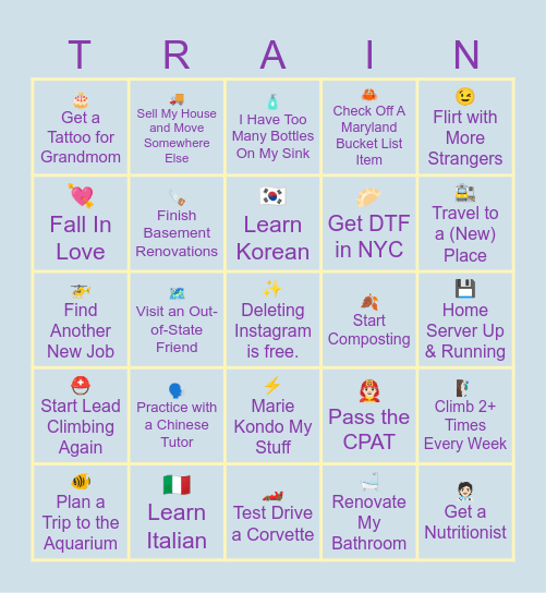 2025: Find Your Way Bingo Card