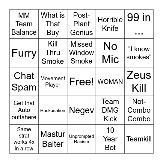 CS Bingo Card