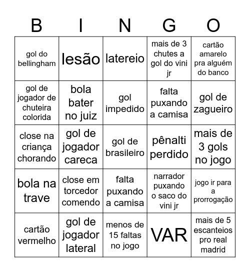 BVB x Real Bingo Card