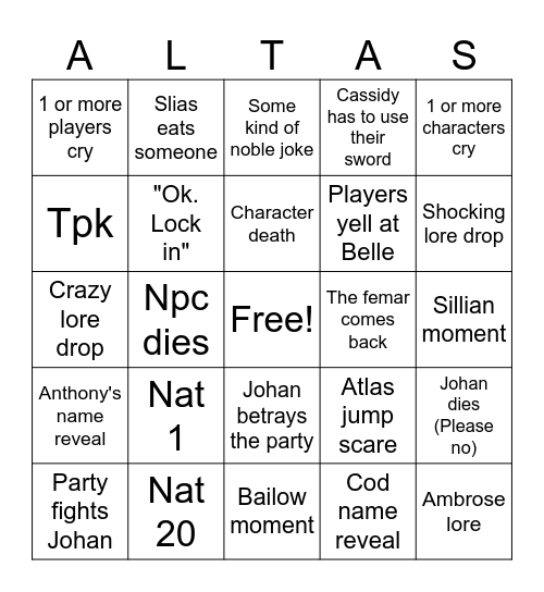 Mork bingo x5 Bingo Card