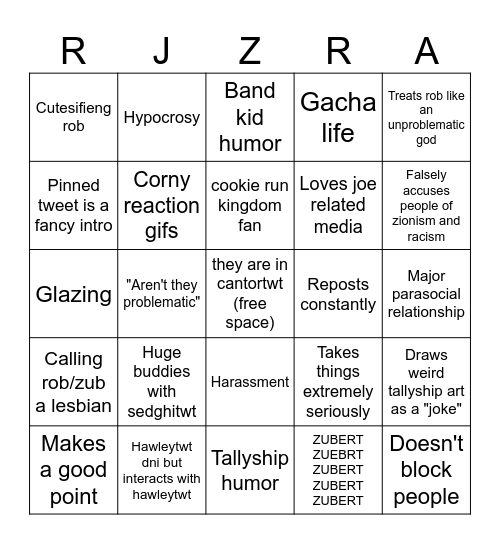 Cantortwt bingo Card