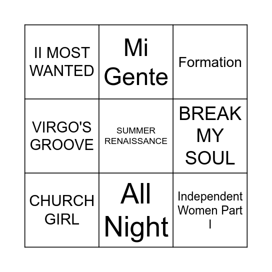 Game Four Bingo Card