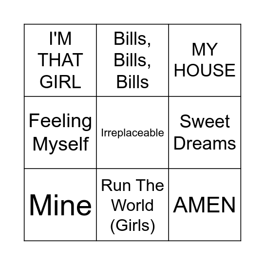 Game Five Bingo Card