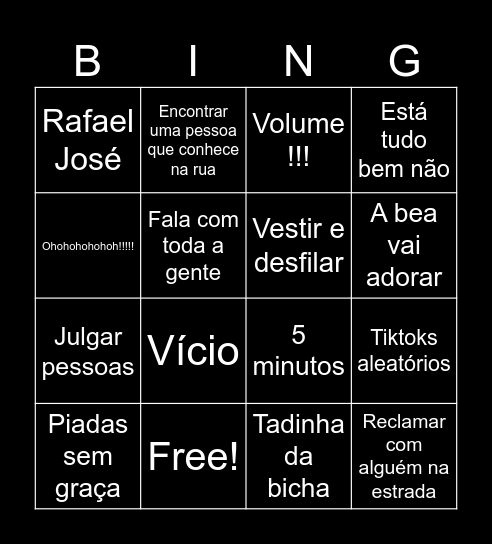 Bingo da Zeza Bingo Card