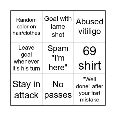 Detect a random rematch player Bingo Card