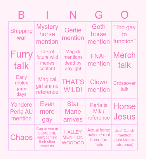 WM Anniversary event BINGO Card