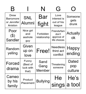 Sandler Bingo V1 Bingo Card