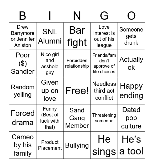 Sandler Bingo V1 Bingo Card