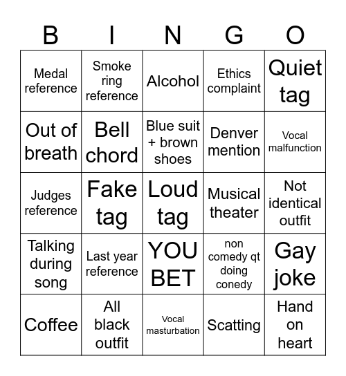 Denver Finals 2025 Bingo Card