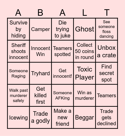 MM2 Bingo by Abalets Bingo Card